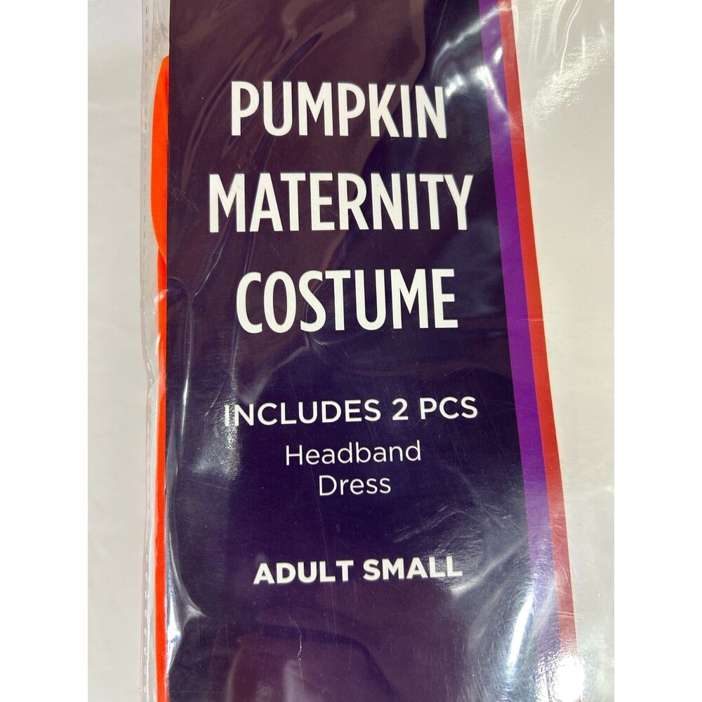 New Adult Small Pumpkin Maternity Costume Pregnancy Halloween Dress Orange - Picture 2 of 3